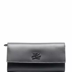 Karl Lagerfeld logo-plaque leather wallet