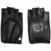 Karl Lagerfeld Patch logo-print leather gloves