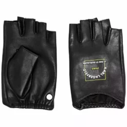Karl Lagerfeld Patch logo-print leather gloves