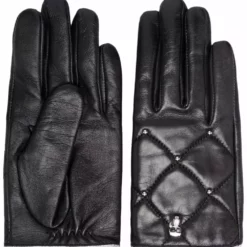 Karl Lagerfeld K/Ikonik 3D-pin goatskin gloves