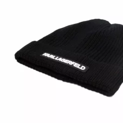 Karl Lagerfeld Essential logo wool beanie