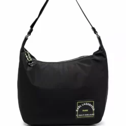 Karl Lagerfeld logo-patch hobo bag
