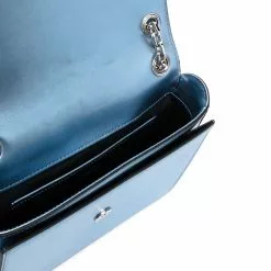 Karl Lagerfeld autograph metallic-leather shoulder bag