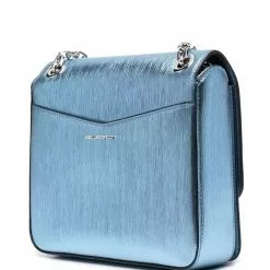 Karl Lagerfeld autograph metallic-leather shoulder bag
