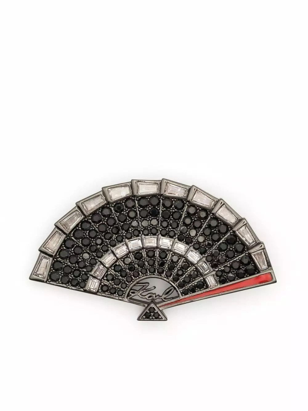 Karl Lagerfeld embellished fan brooch
