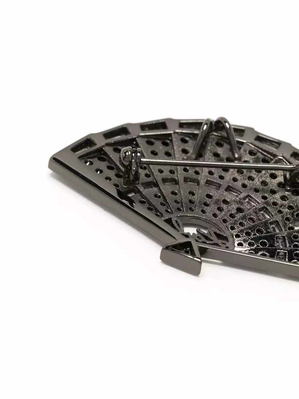 Karl Lagerfeld embellished fan brooch