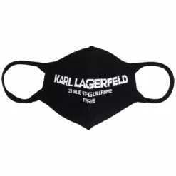 Karl Lagerfeld logo-embroidered knitted facemask