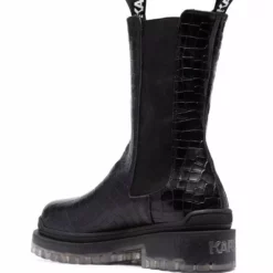Karl Lagerfeld Biker crocodile-effect boots