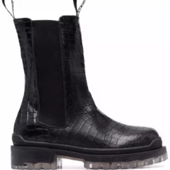 Karl Lagerfeld Biker crocodile-effect boots