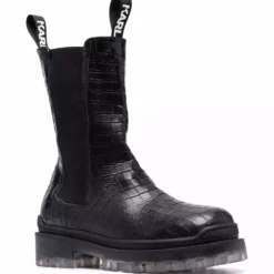 Karl Lagerfeld Biker crocodile-effect boots
