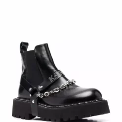 Karl Lagerfeld chain-trim leather boots
