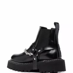 Karl Lagerfeld chain-trim leather boots