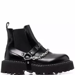 Karl Lagerfeld chain-trim leather boots