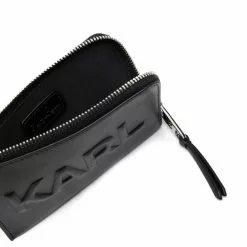 Karl Lagerfeld embossed-logo zip-up wallet
