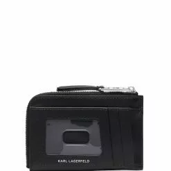 Karl Lagerfeld embossed-logo zip-up wallet