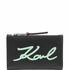 Karl Lagerfeld logo-print zip-up wallet