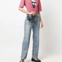 Karl Lagerfeld logo-plaque zip-up satchel bag