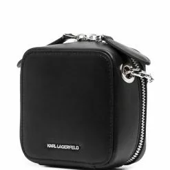 Karl Lagerfeld logo-plaque zip-up satchel bag