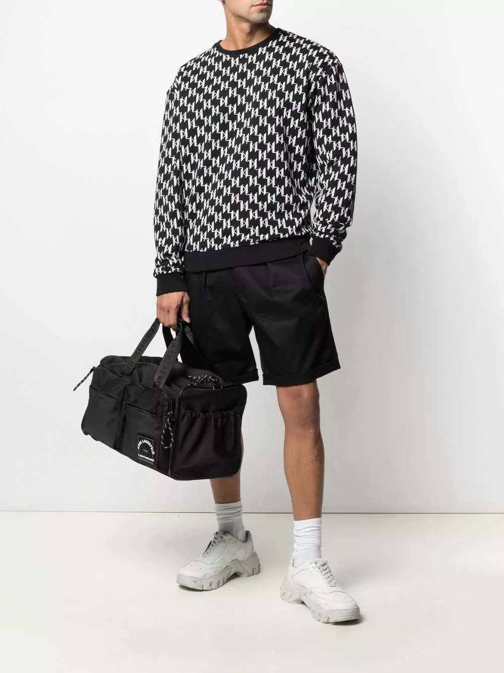 Karl Lagerfeld recycled polyester weekender bag