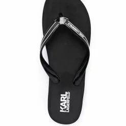 Karl Lagerfeld logo-print flip flops