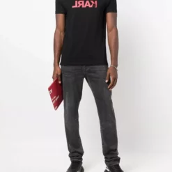 Karl Lagerfeld reversed logo cotton T-shirt