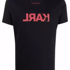 Karl Lagerfeld reversed logo cotton T-shirt