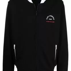 Karl Lagerfeld logo-address hooded jacket