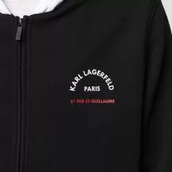 Karl Lagerfeld logo-address hooded jacket