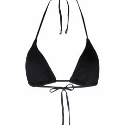 Karl Lagerfeld logo-print halterneck bikini top