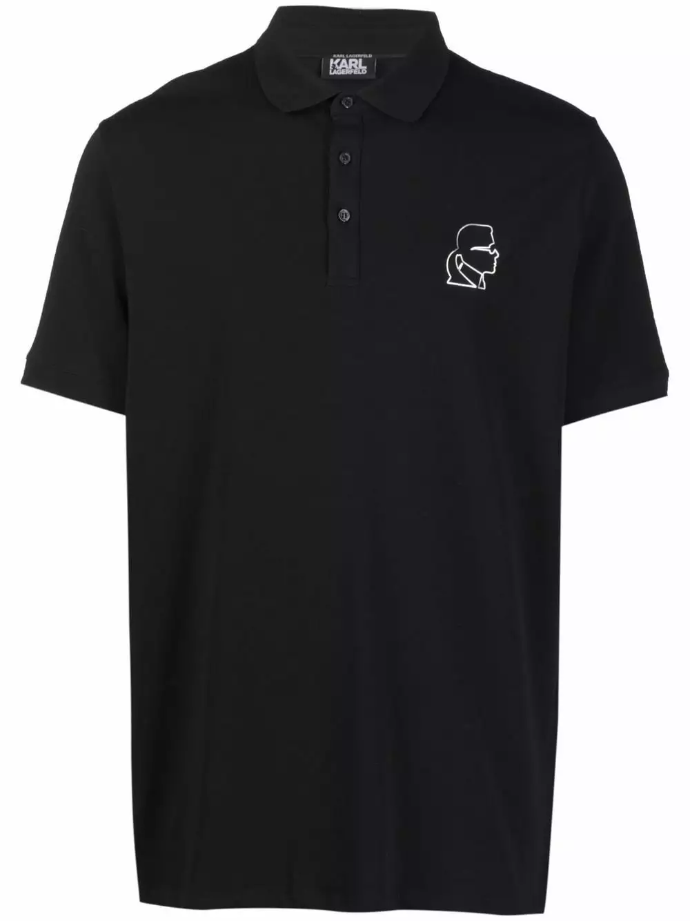 Karl Lagerfeld embroidered piqué polo shirt