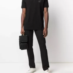 Karl Lagerfeld embroidered piqué polo shirt