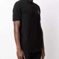 Karl Lagerfeld embroidered piqué polo shirt