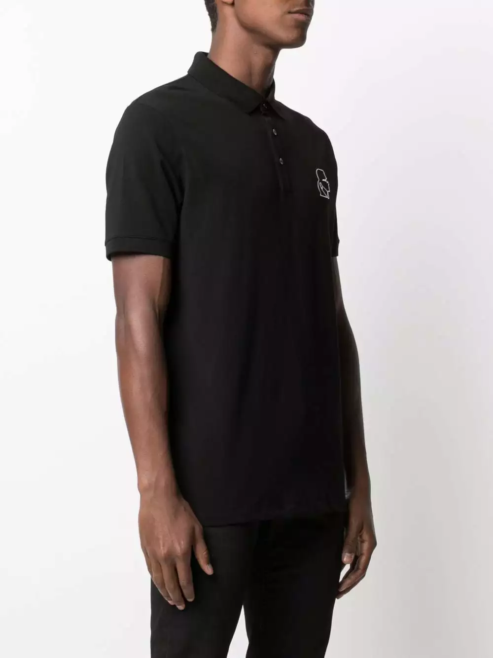 Karl Lagerfeld embroidered piqué polo shirt
