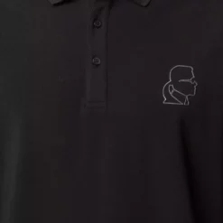 Karl Lagerfeld embroidered piqué polo shirt