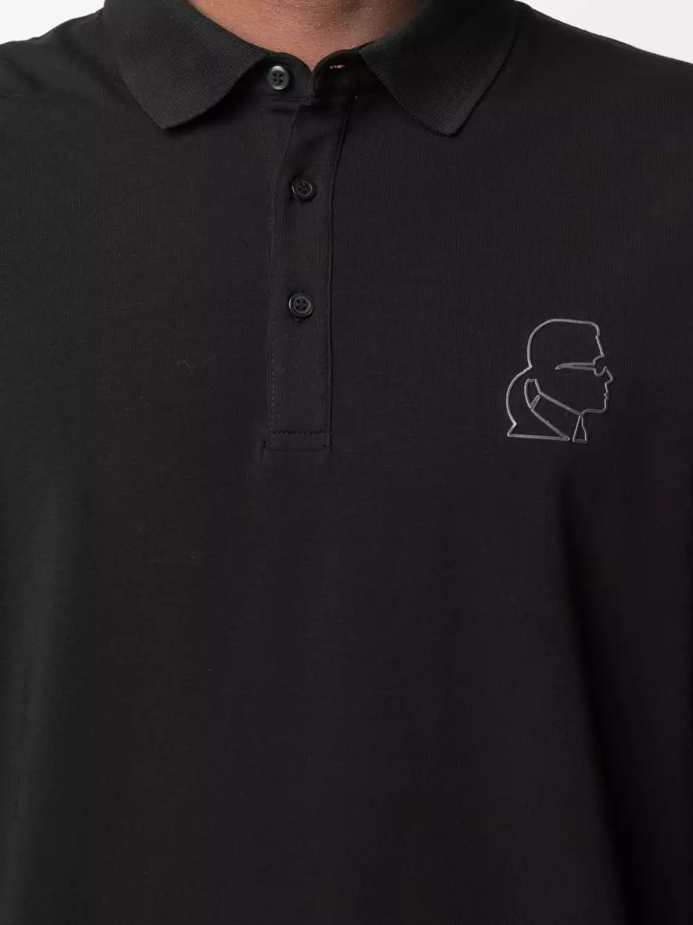 Karl Lagerfeld embroidered piqué polo shirt
