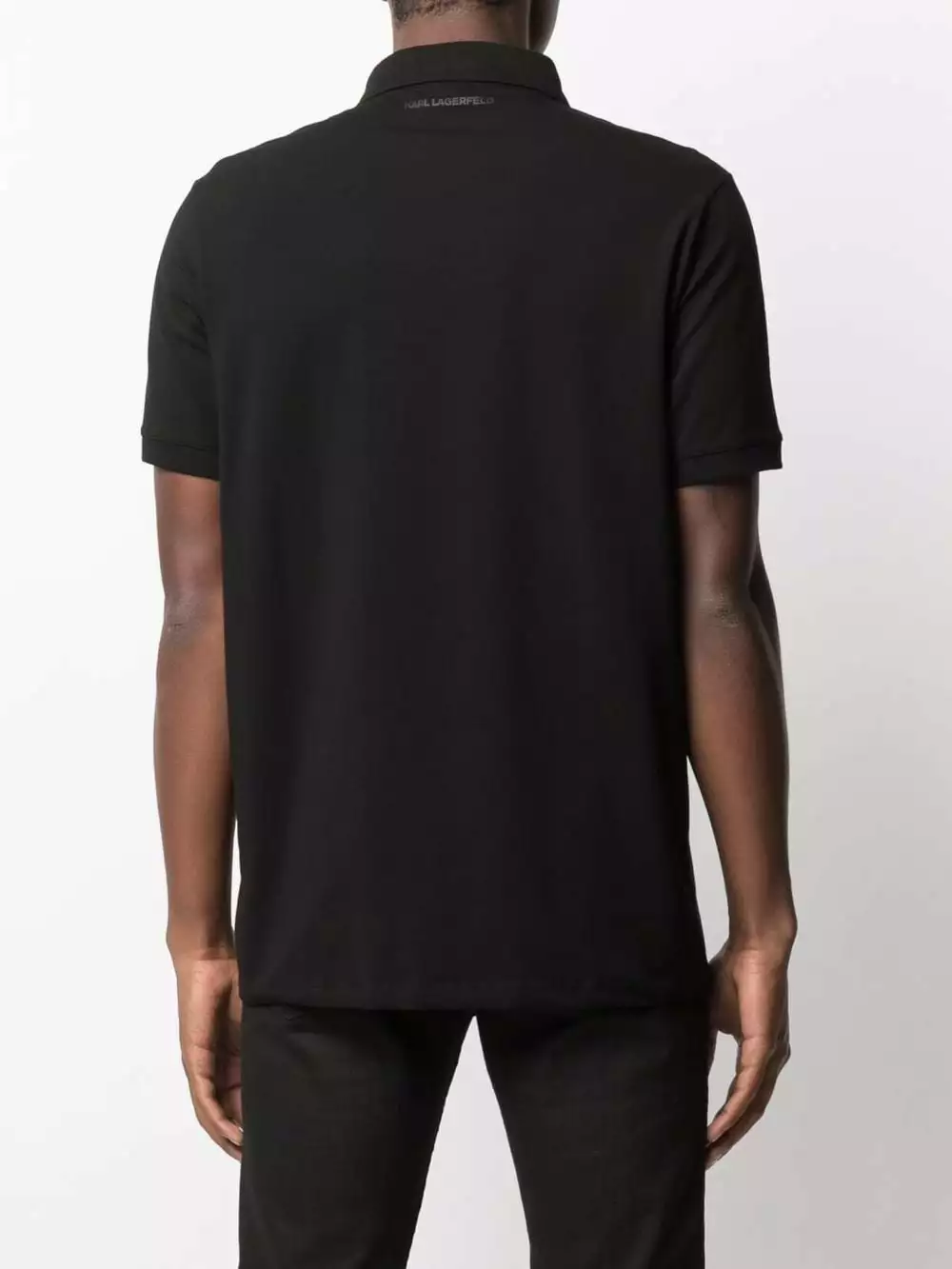 Karl Lagerfeld embroidered piqué polo shirt