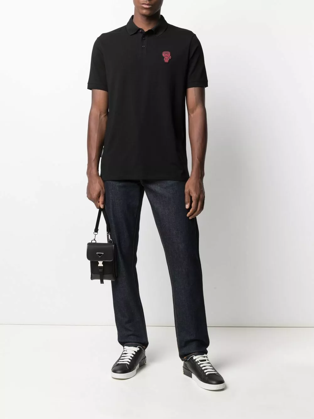 Karl Lagerfeld logo-appliqué polo shirt