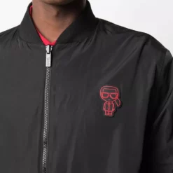 Karl Lagerfeld logo-appliqué bomber jacket