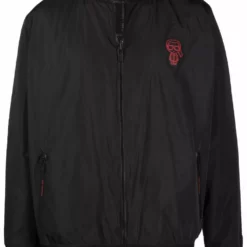 Karl Lagerfeld logo-appliqué bomber jacket