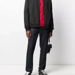 Karl Lagerfeld logo-appliqué bomber jacket