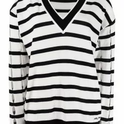 Karl Lagerfeld striped V-neck jumper