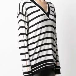 Karl Lagerfeld striped V-neck jumper