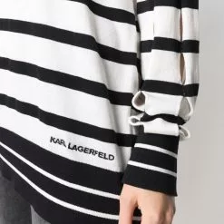 Karl Lagerfeld striped V-neck jumper