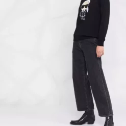 Karl Lagerfeld sequin-embellished Karl embroidery sweatshirt