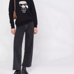 Karl Lagerfeld sequin-embellished Karl embroidery sweatshirt