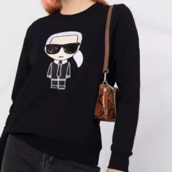Karl Lagerfeld sequin-embellished Karl embroidery sweatshirt