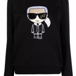 Karl Lagerfeld sequin-embellished Karl embroidery sweatshirt