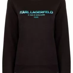 Karl Lagerfeld embroidered stripe-detail logo sweatshirt