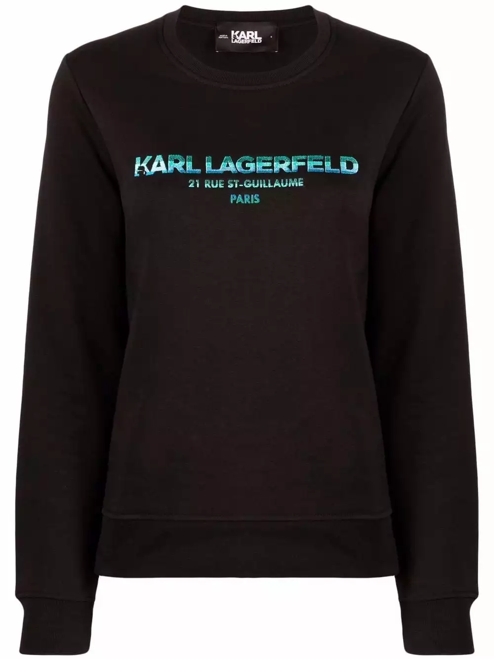 Karl Lagerfeld embroidered stripe-detail logo sweatshirt