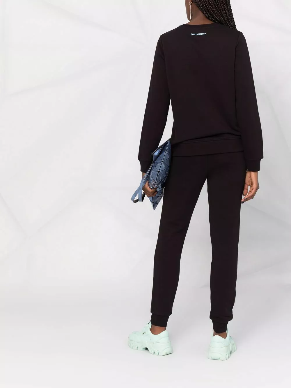 Karl Lagerfeld embroidered stripe-detail logo sweatshirt